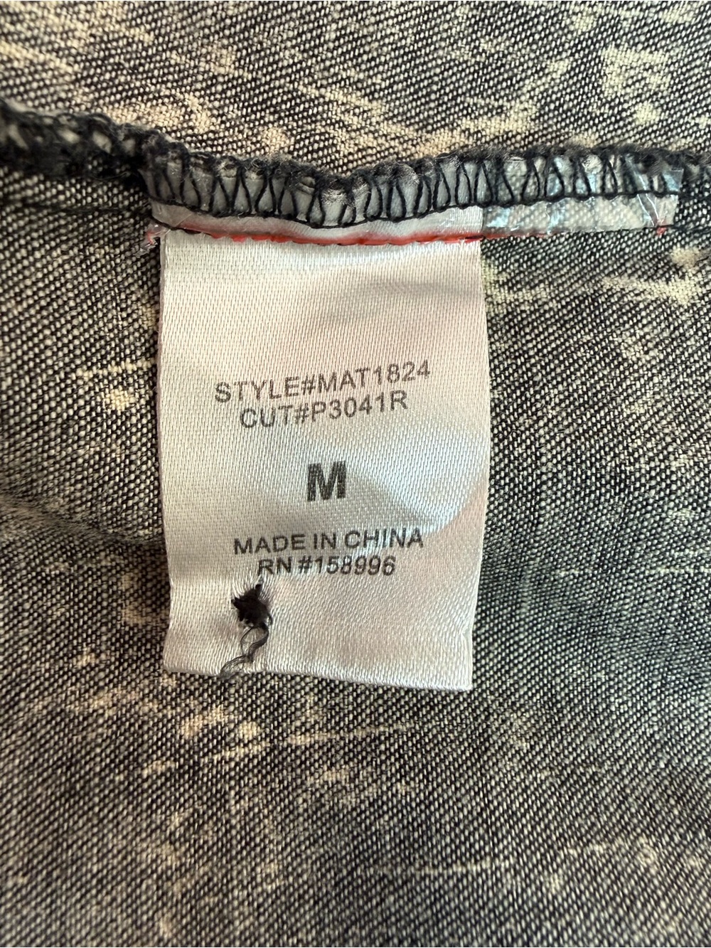 Aaron & Amber Acid Washed Ruffle Denim Jean Button Down Shirt Blouse Medium - Picture 10 of 15
